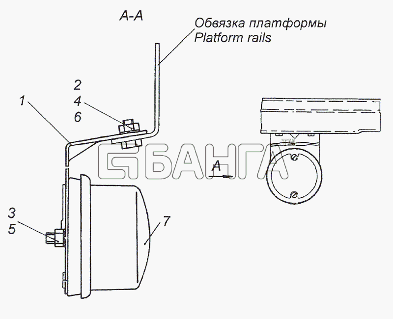КамАЗ КамАЗ-4308 (2008) Схема 53215-3731002 Установка задних контурных